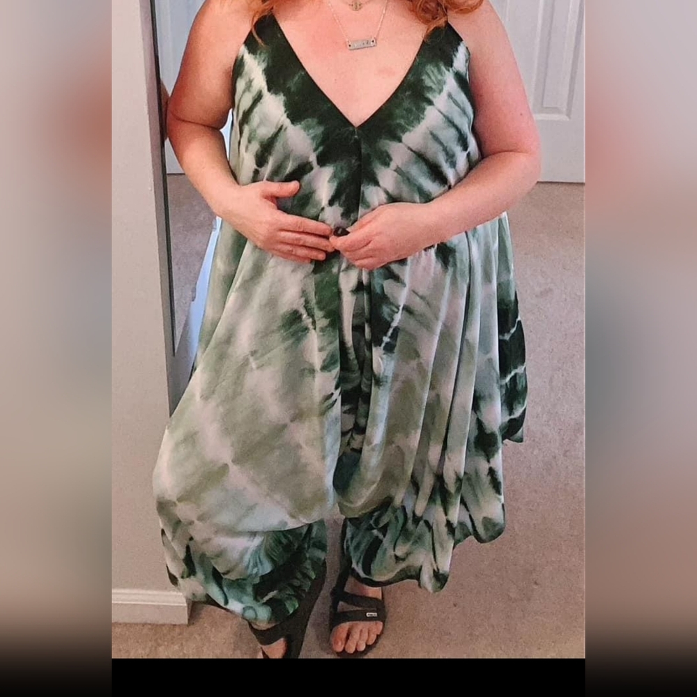 Summer oversized jumpsuit with pockets